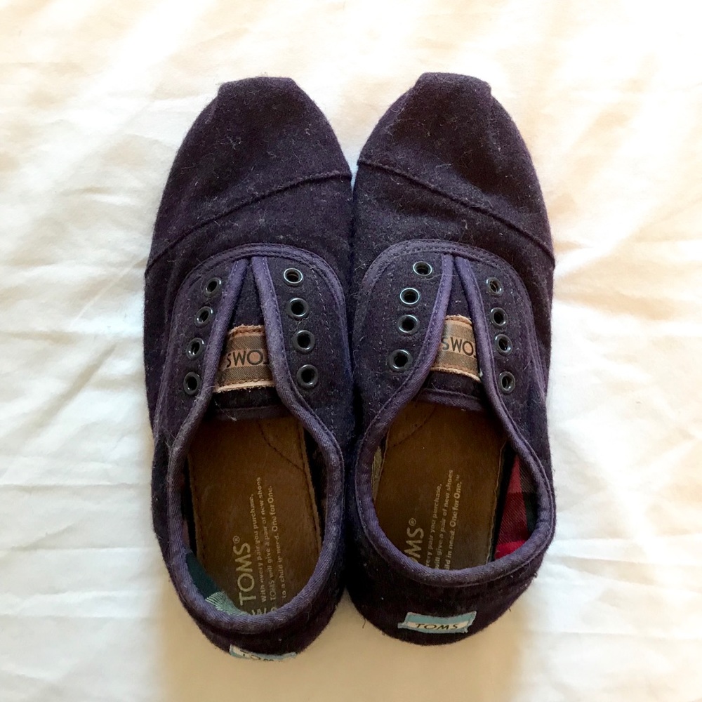 Toms Cordones - purple wool